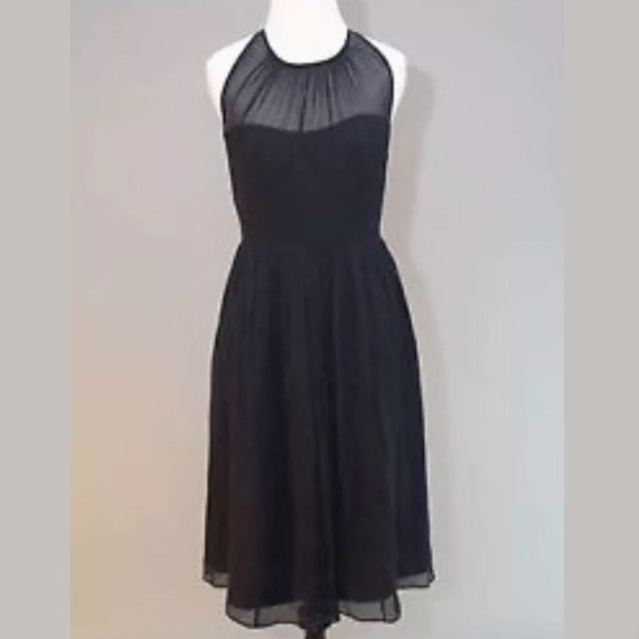 0183 J.Crew Megan Graphite gray cocktail Silk Chiffon dress sz 4p - Picture 1 of 5